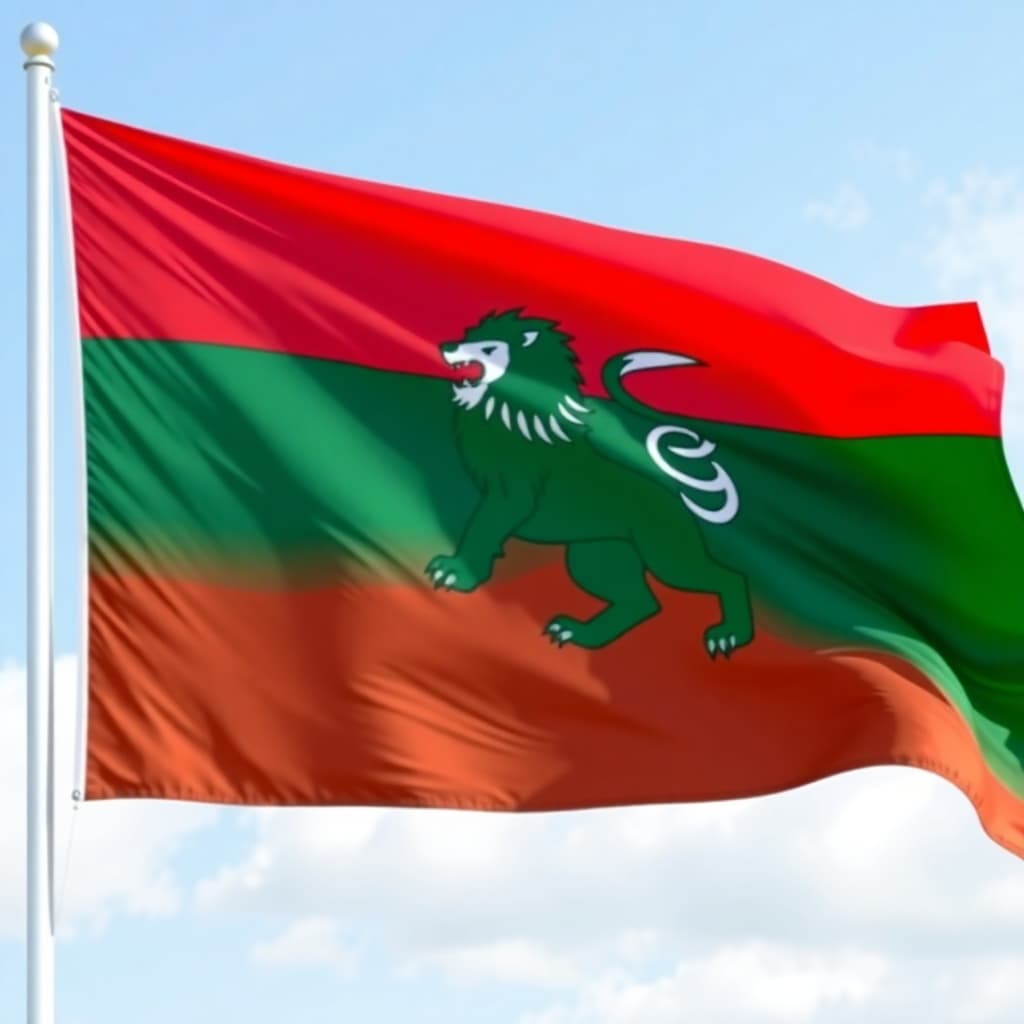The flag of Bulgaria with a lion