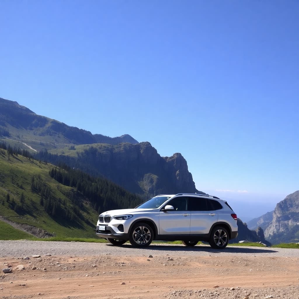 a car on the montain
