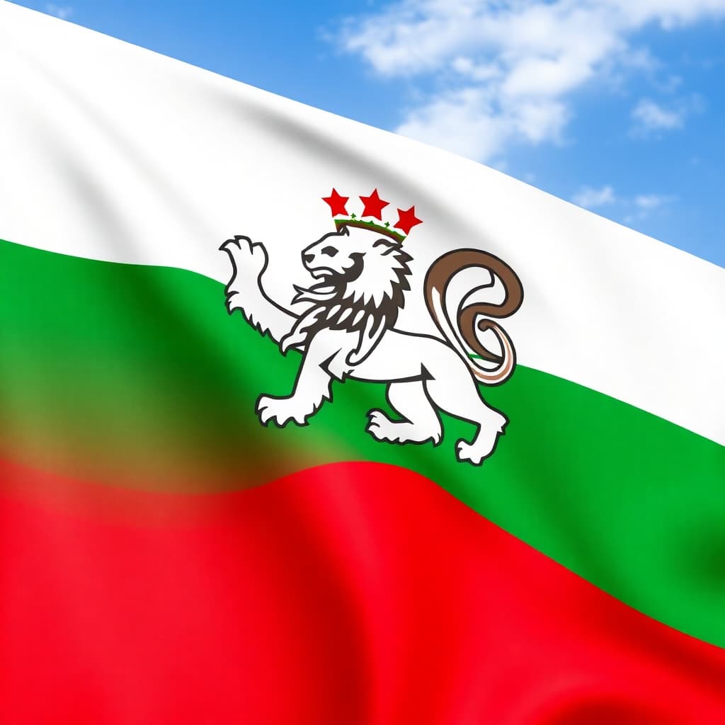 The flag of Bulgaria with a lion