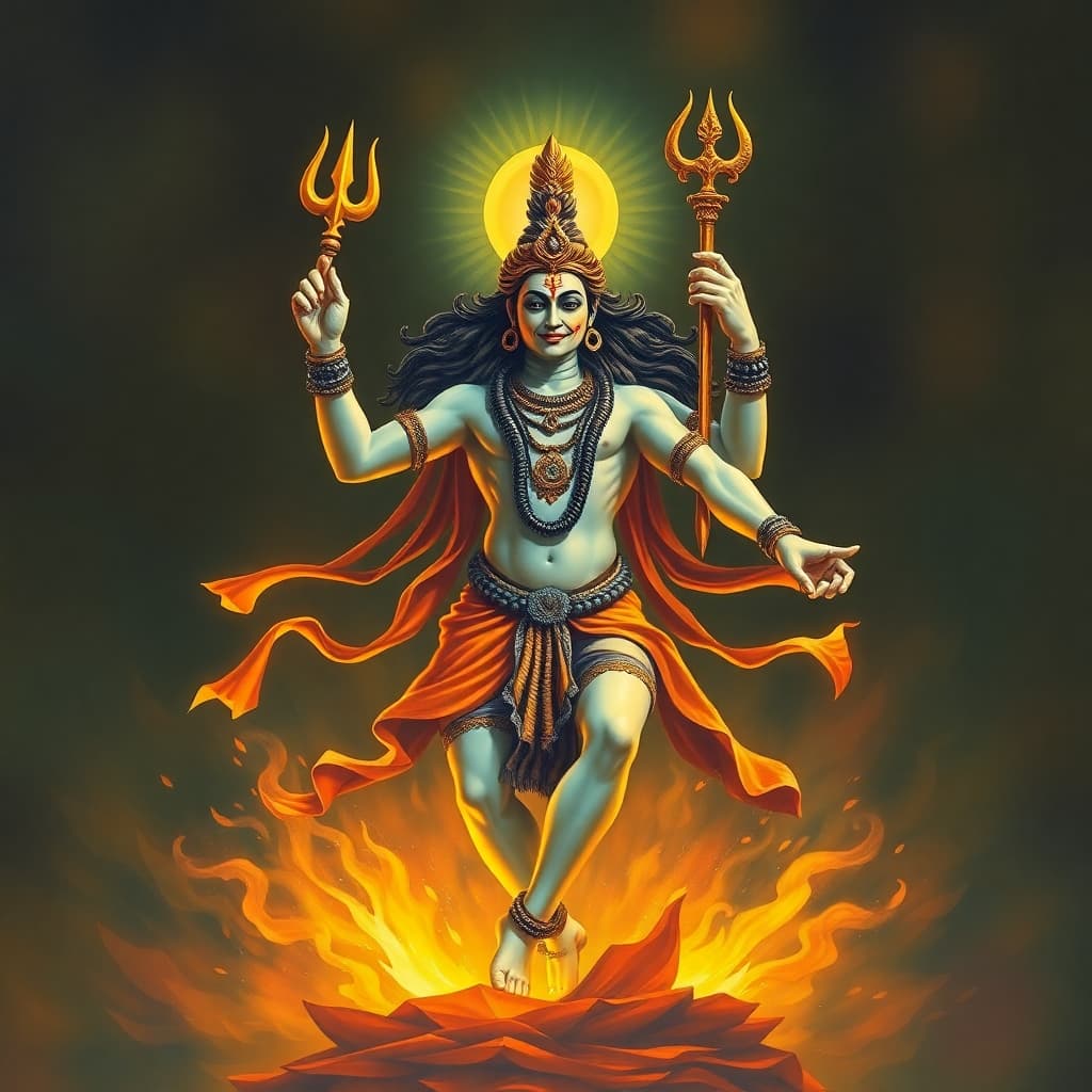 Lord Shiva dancing tandava