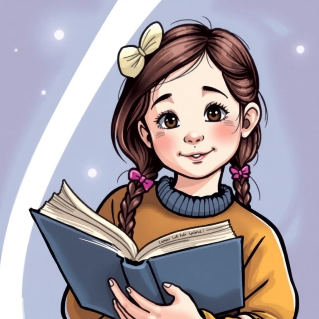 cute girl with book

