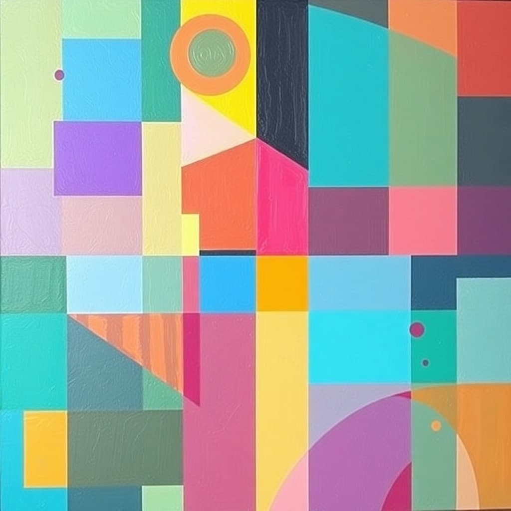 Vibrant geometric abstract painting