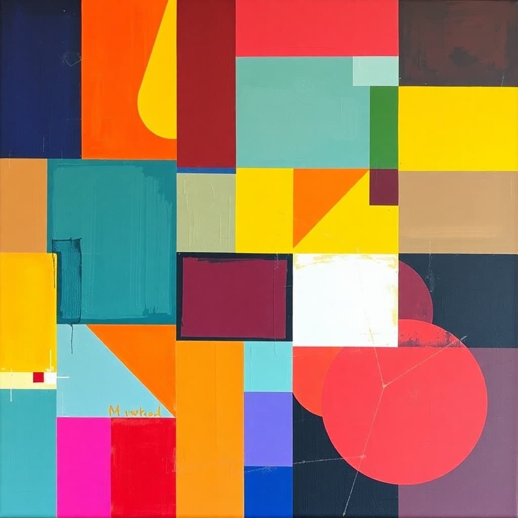 Vibrant geometric abstract painting