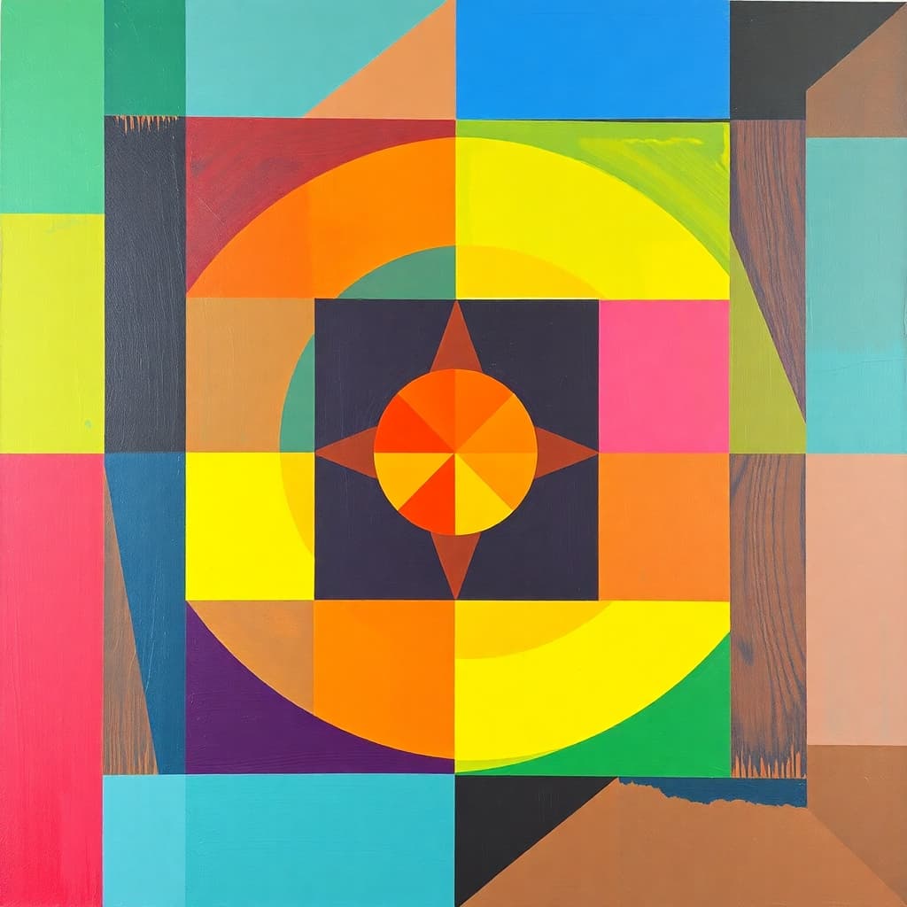 Vibrant geometric abstract painting