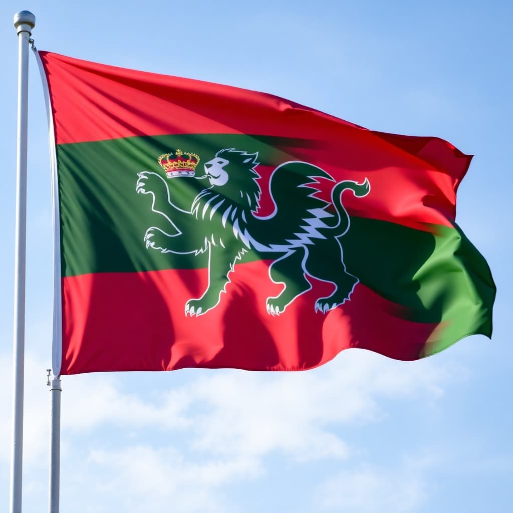 The flag of Bulgaria with a lion